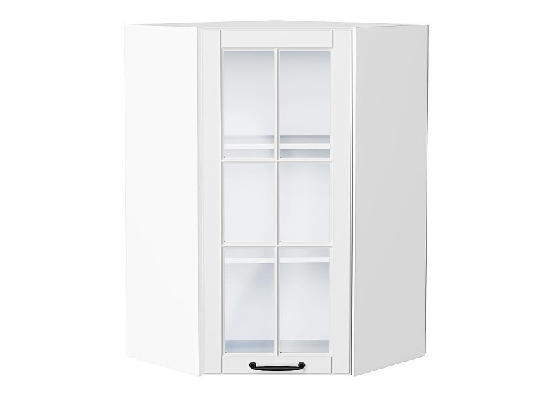 920*600*600 Шкаф верхний угловой остекленный Дублин Special White
