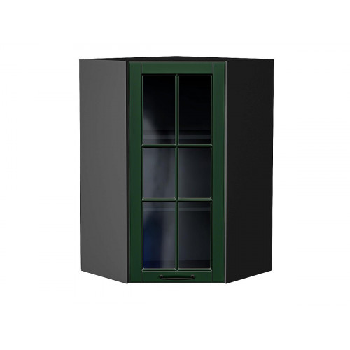 920*600*600 Шкаф верхний угловой остекленный Дублин Special Green
