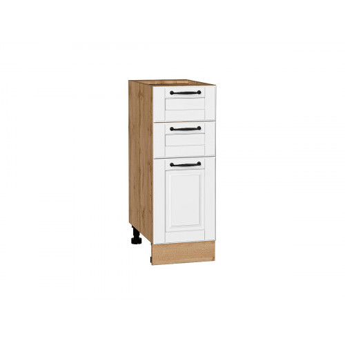 816*300* Шкаф нижний с 3-мя ящиками Дублин Special White
