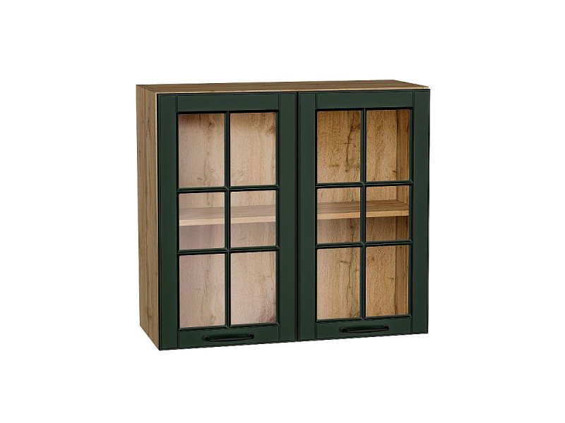 716*800* Шкаф верхний с 2-мя остекленными дверцами Дублин Special Green