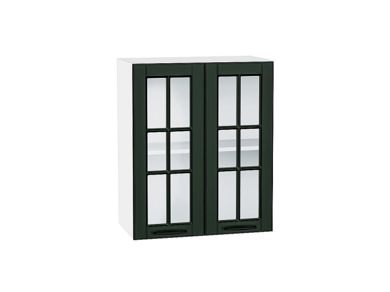 716*600* Шкаф верхний с 2-мя остекленными дверцами Дублин Special Green