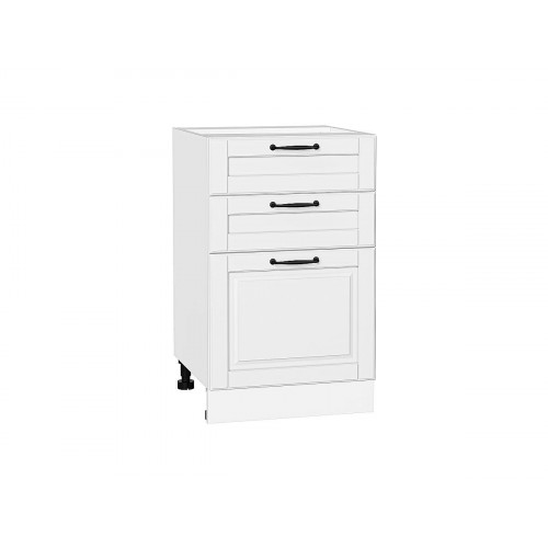 816*500* Шкаф нижний с 3-мя ящиками Дублин Special White