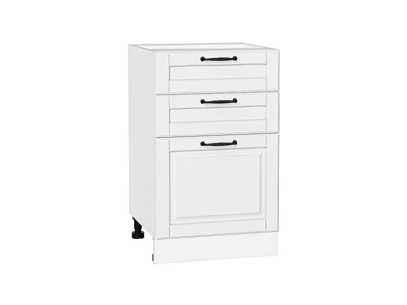 816*500* Шкаф нижний с 3-мя ящиками Дублин Special White