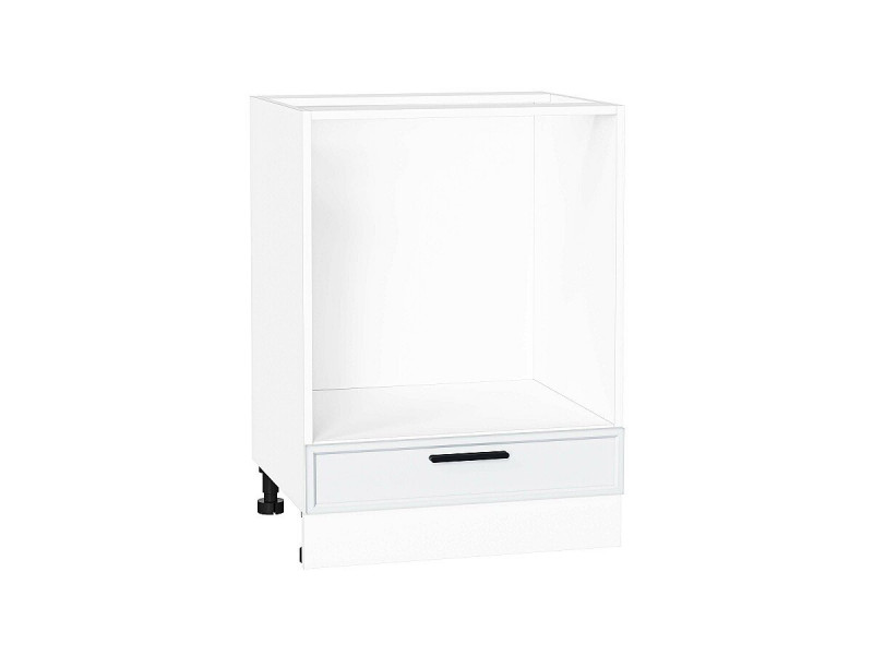 816*600* Шкаф нижний под духовку Фрейм White Silk Белый