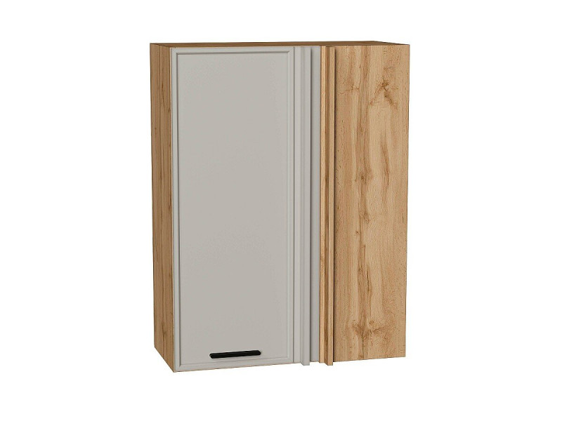 920*700* Шкаф верхний прямой угловой Фрейм Grey Silk / Дуб Вотан