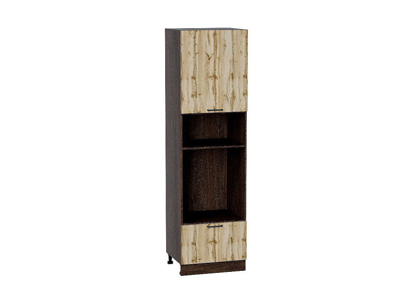 2132*600* Шкаф пенал с 1-ой дверцей и ящиком под технику Флэт Wotan Oak 2S Graphite